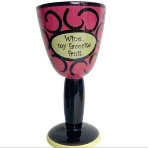 Wine My Favorite Fruit Tumbler ceramic Tumbleweed Pottery 12 ounce